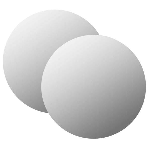 vidaXL Veggspeglar 2 stk. 50 cm Hringlaga Gler