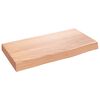 vidaXL Vegghilla Lj&oacute;sbr&uacute;n 40x20x4 cm Me&eth;h&ouml;ndlu&eth; Gegnheil Eik