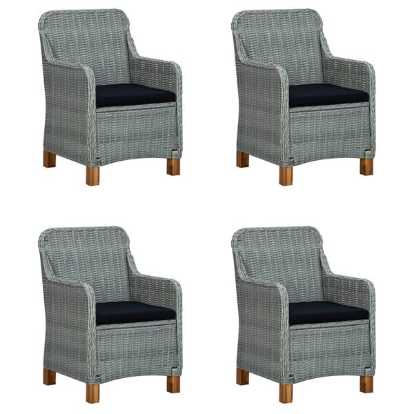 vidaXL 5 hluta gar&eth;bor&eth;stofusett lj&oacute;sgr&aacute;tt