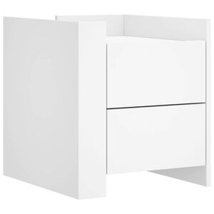 vidaXL N&aacute;ttbor&eth; Hv&iacute;tt 45x50x50 cm Samsettur Vi&eth;ur