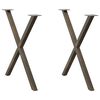 vidaXL bor&eth;stofubor&eth;sf&aelig;tur X-laga 2 stk. &uacute;r n&aacute;tt&uacute;rulegu st&aacute;li 70x(72-73) cm st&aacute;li