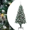 vidaXL Gervi j&oacute;latr&eacute; me&eth; 300 LED Gr&aelig;nn 180 cm PVC, st&aacute;l og plast
