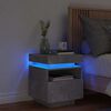 vidaXL N&aacute;ttbor&eth; me&eth; LED-Lj&oacute;sum Steypugr&aacute;tt 40x39x48,5 cm