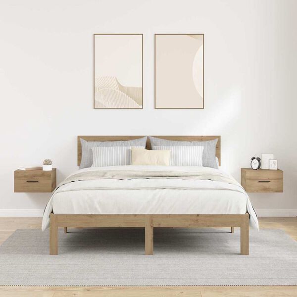 vidaXL Noat&ouml;flu sk&aacute;pur me&eth; sk&uacute;ffu 2 pcs handverkseik 35 x 35 x 20 cm