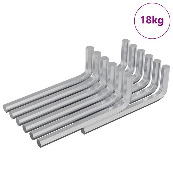 vidaXL Hex lyklasett 1800 pcs Silfur 32 x 86 mm St&aacute;l