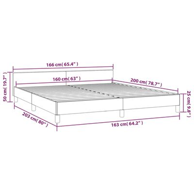 vidaXL Rúmgrind með höfuðgafli án Dýnu Bleik 160x200 cm Flauel