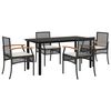 vidaXL 5 Hluta Gar&eth;bor&eth;stofusett me&eth; Sessum Svart P&oacute;l&yacute;rattan