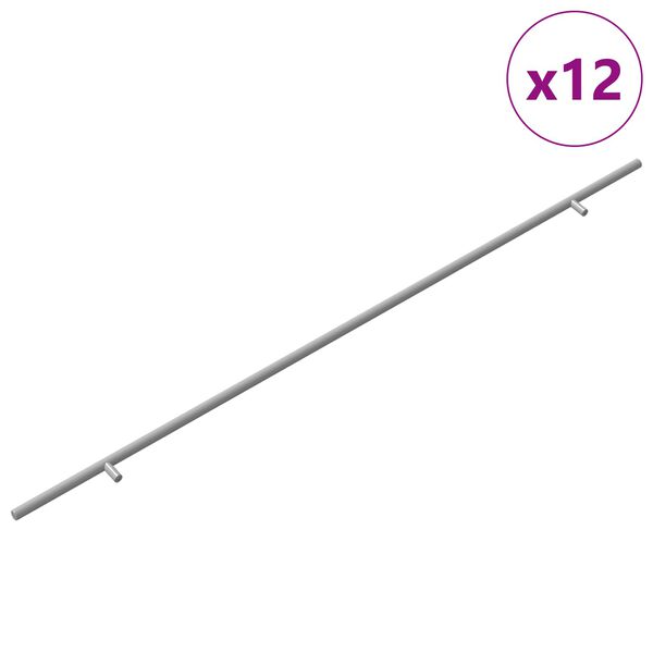 vidaXL Sk&aacute;p handfang 12 pcs Silfur 900 mm Ry&eth;fr&iacute;tt St&aacute;l