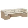 vidaXL S&oacute;fasett me&eth; p&uacute;&eth;i 7 pcs Drapplita&eth;ur p&oacute;l&yacute;rattan