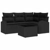 vidaXL Gar&eth;s&oacute;fa sett 5 pcs Svartur p&oacute;l&yacute;rattan
