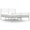 vidaXL R&uacute;mgrind &uacute;r M&aacute;lmi me&eth; H&ouml;fu&eth;gafli & F&oacute;tagafli Hv&iacute;t 120x200 cm