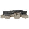 vidaXL Gar&eth;s&oacute;fa sett 9 pcs Lj&oacute;sgr&aacute;r p&oacute;l&yacute;rattan