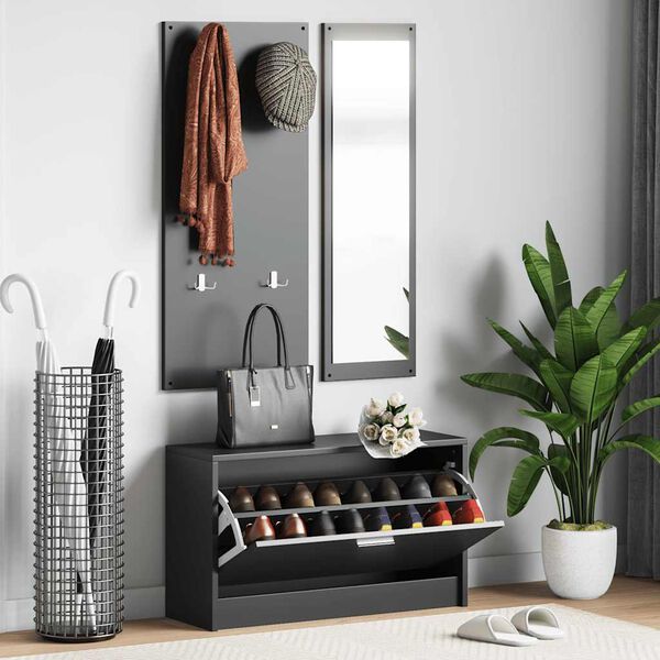 vidaXL 3-&iacute;-1 sk&oacute;sk&aacute;pasett Svart verkfr&aelig;&eth;ivi&eth;ur