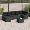 vidaXL Gar&eth;s&oacute;fa sett me&eth; p&uacute;&eth;i 8 pcs Svartur Poly rattan