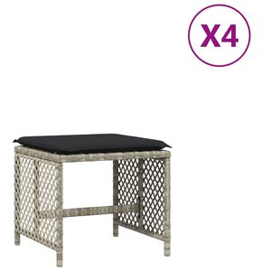 vidaXL Gar&eth;kollar Me&eth; Sessum 4 stk. 41x41x36 cm P&oacute;l&yacute;rattan Lj&oacute;sgr&aacute;