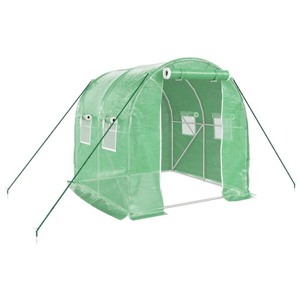 vidaXL Gróðurhús með Stálgrind Grænt 4 m² 2x2x2 m
