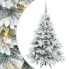 vidaXL Gervi j&oacute;latr&eacute; me&eth; 150 LED me&eth; standi Hv&iacute;tt 120 cm PE og PVC