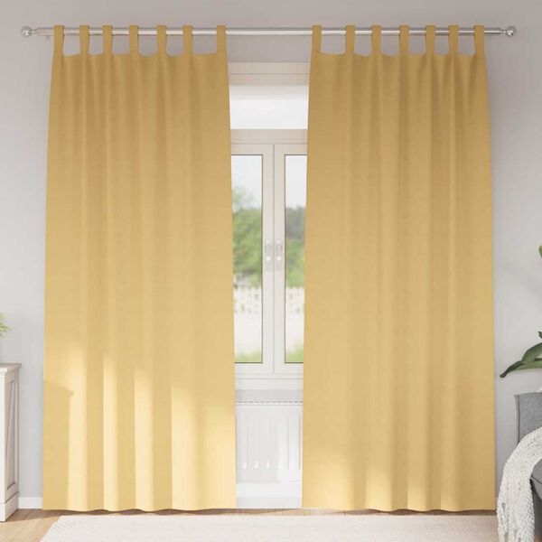 vidaXL Svartgard&iacute;nur me&eth; hringjum 2 pcs Drapplita&eth;ur 245 x 140 cm
