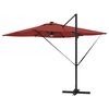 vidaXL Roma Parasol Rauður 286 x 285 x 270 cm Aluminum og pólyester