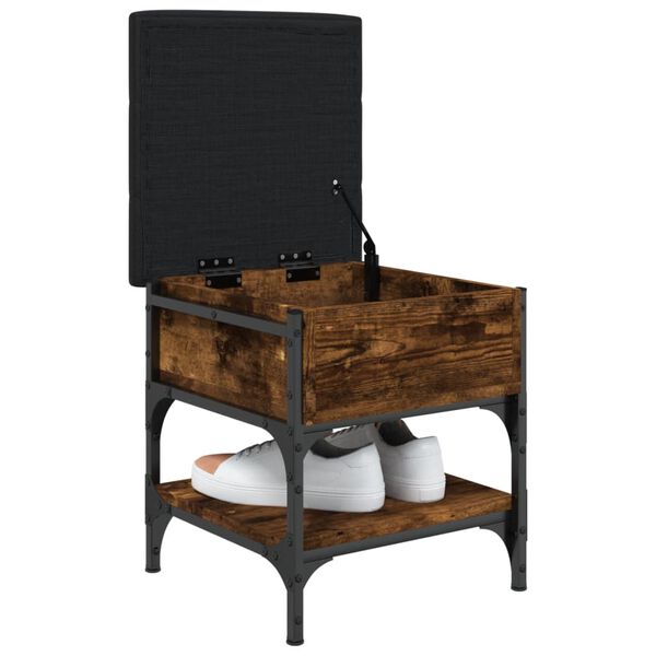 vidaXL Sk&oacute;bekkur Reykt&oacute;na Eikarlitur 42x42x45 cm Samsettur Vi&eth;ur