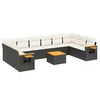 vidaXL 11 Hluta Gar&eth;s&oacute;fasett me&eth; Sessum Svart P&oacute;l&yacute;rattan