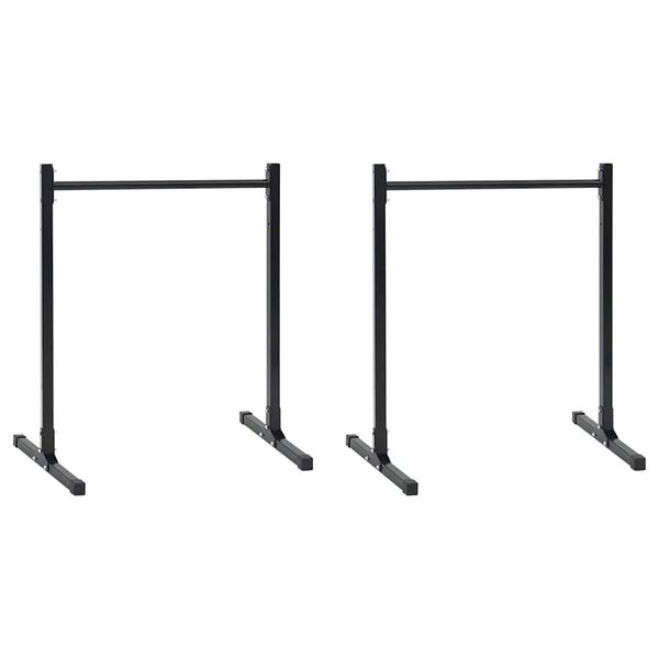 vidaXL Dýfu stöðvar 2 pcs Svartur 109 x 90 x 105 cm Duftlitað stál