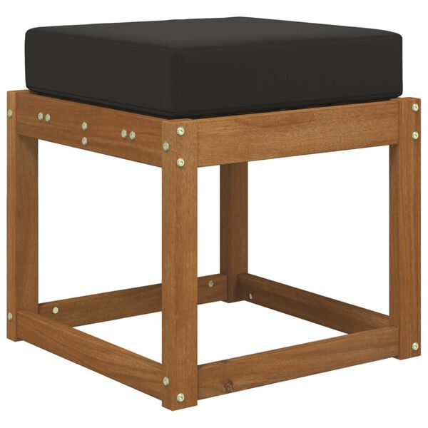 vidaXL Utandyra s&aelig;ti p&uacute;&eth;i Svart 40 x 40 x 8 cm 100% p&oacute;l&yacute;ester