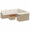 vidaXL Gar&eth;s&oacute;fa sett me&eth; geymslu 9 pcs Beige og krem p&oacute;l&yacute;rattan