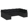 vidaXL S&oacute;fasett me&eth; p&uacute;&eth;i 9 pcs Svartur p&oacute;l&yacute;rattan