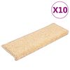 vidaXL Stigamottur 10 stk 65x21x4 cm kremlita&eth;ar r&eacute;tthyrndar br&uacute;nir