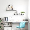 vidaXL Vegghengdar Hillur 2 stk. H&aacute;glans Gr&aacute;ar 80x23,5x3,8 cm MDF