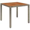 vidaXL Gar&eth;bor&eth; me&eth; Vi&eth;arpl&ouml;tu Gr&aacute;tt 90x90x75 cm P&oacute;l&yacute;rattan