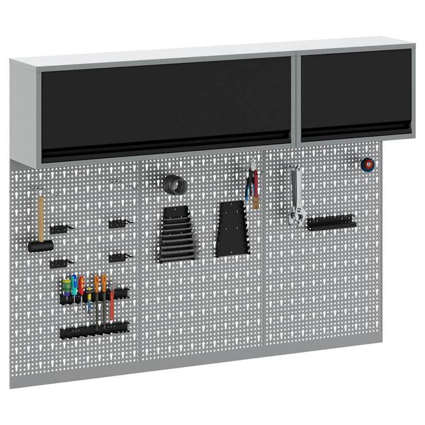 vidaXL Verkf&aelig;rask&aacute;pasett me&eth; hillu 5 pcs Svartur Dufth&uacute;&eth;a&eth; st&aacute;l