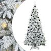 vidaXL Gervi hengdu j&oacute;latr&eacute; me&eth; 300 LED Hv&iacute;tt 210 cm PE og PVC