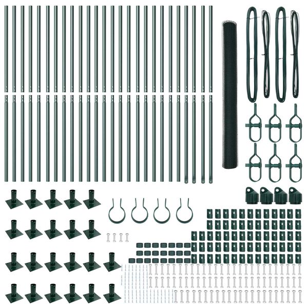 vidaXL Gir&eth;ingarp&oacute;stur Gr&aelig;nn 50 x 1,6 m (25 mm mesh) St&aacute;l og PVC