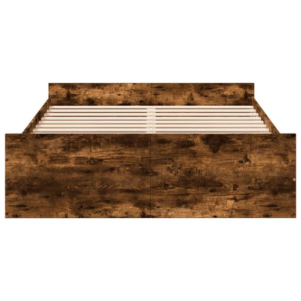 vidaXL R&uacute;mgrind me&eth; Sk&uacute;ffum &aacute;n D&yacute;nu Reykt&oacute;na Eikarlitur 120x190 cm