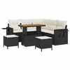 vidaXL Gar&eth;s&oacute;fa sett me&eth; p&uacute;&eth;i 8 pcs Svartur p&oacute;l&yacute;rattan