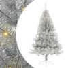 vidaXL Gervi fyrirfram l&yacute;stum j&oacute;latr&eacute; me&eth; 150 LED Silfur 150 cm PET