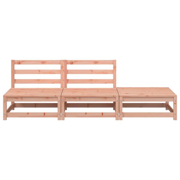 vidaXL Armalaus Garðsófi með Fótaskemli Gegnheill Douglasviður