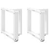 vidaXL s&oacute;fabor&eth;sf&aelig;tur T-laga 2 stk. hv&iacute;t 50x25x(42-43) cm st&aacute;l
