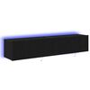 vidaXL Sj&oacute;nvarpsveggsk&aacute;pur me&eth; LED 2 pcs Svartur Eik 80 x 35 x 31 cm