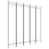 vidaXL 5-Plötu Skilrúm Hvítt 200x200 cm Tauefni