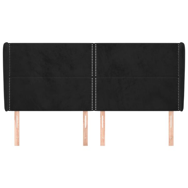 vidaXL H&ouml;f&eth;agafl me&eth; Eyrum 183x23x118/128 cm Sv&ouml;rt Flauel