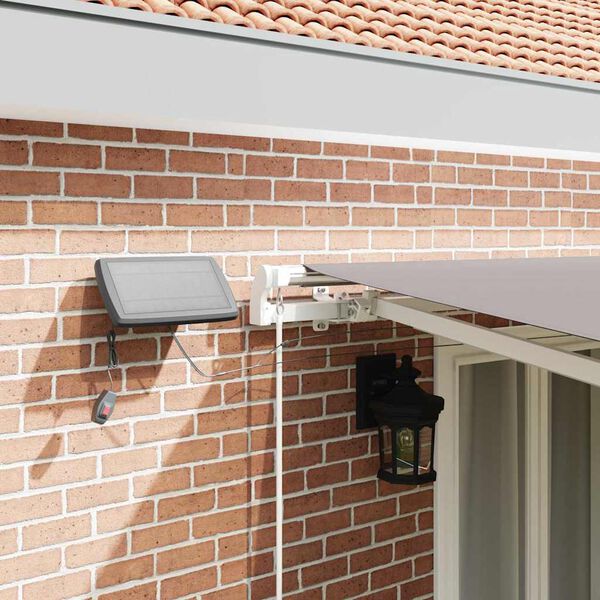 vidaXL H&aelig;gt a&eth; draga saman skyggni Lj&oacute;sgr&aacute;r 500 &times; 300 cm Efni og st&aacute;l