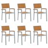 vidaXL H&aelig;gt a&eth; ra&eth;a st&oacute;l 6 pcs Br&uacute;nn 56 x 57 x 87 cm Hrein akas&iacute;utr&eacute;