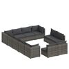 vidaXL 12 hluta Gar&eth;h&uacute;sgagnasett me&eth; Sessum P&oacute;l&yacute;rattan Gr&aacute;tt
