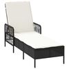 vidaXL Sólstóll með púði 1-Persóna Svartur 157 x 55 x 92 cm pólýrattan