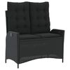 vidaXL 2 stykki gar&eth;bor&eth;stofusett me&eth; p&uacute;&eth;um Black Poly Rattan