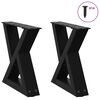 vidaXL kaffibor&eth;sf&aelig;tur 2 stk. svartir 40x(30-31,3) cm st&aacute;l