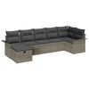 vidaXL Gar&eth;s&oacute;fa sett me&eth; p&uacute;&eth;i me&eth; geymslu 7 pcs Gr&aacute;r p&oacute;l&yacute;rattan